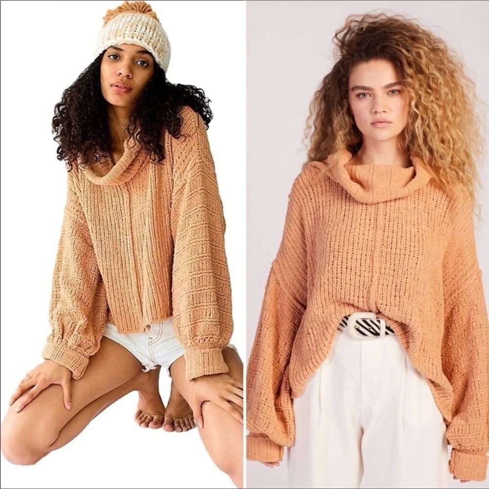 NWT Free People Be Yours Cowl Neck Pullover Sweater S